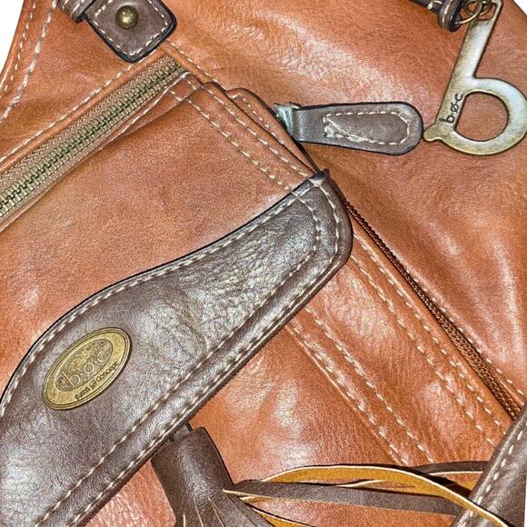 BOC Born Concepts Brown Faux Leather Handbag Tassel Western Purse Cowgirl - Picture 3 of 7